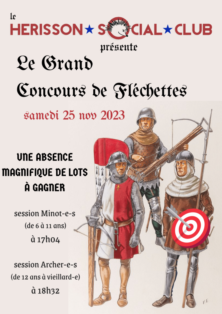 grand concours de fléchettes !