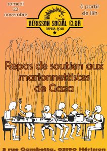 repas en soutien aux marionnettistes de Gaza