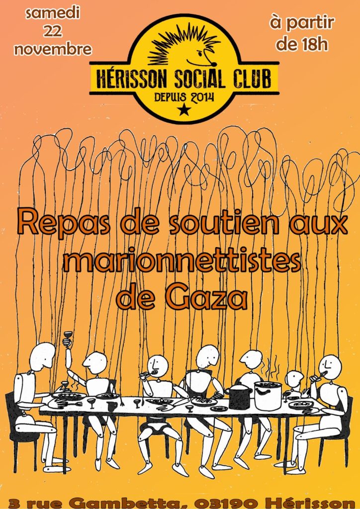 repas en soutien aux marionnettistes de Gaza